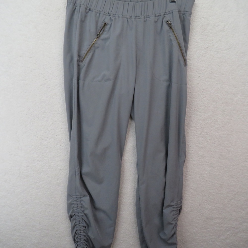 Athleta Trekkie Jogger Pants Gray Ruched Leg Hiking Travel Size 4